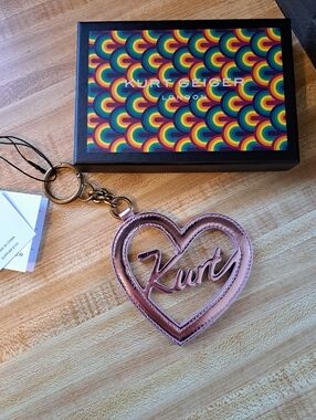 KURT GEIGER NWT/NIB Heart "Kurt" Keychain/Bag Charm